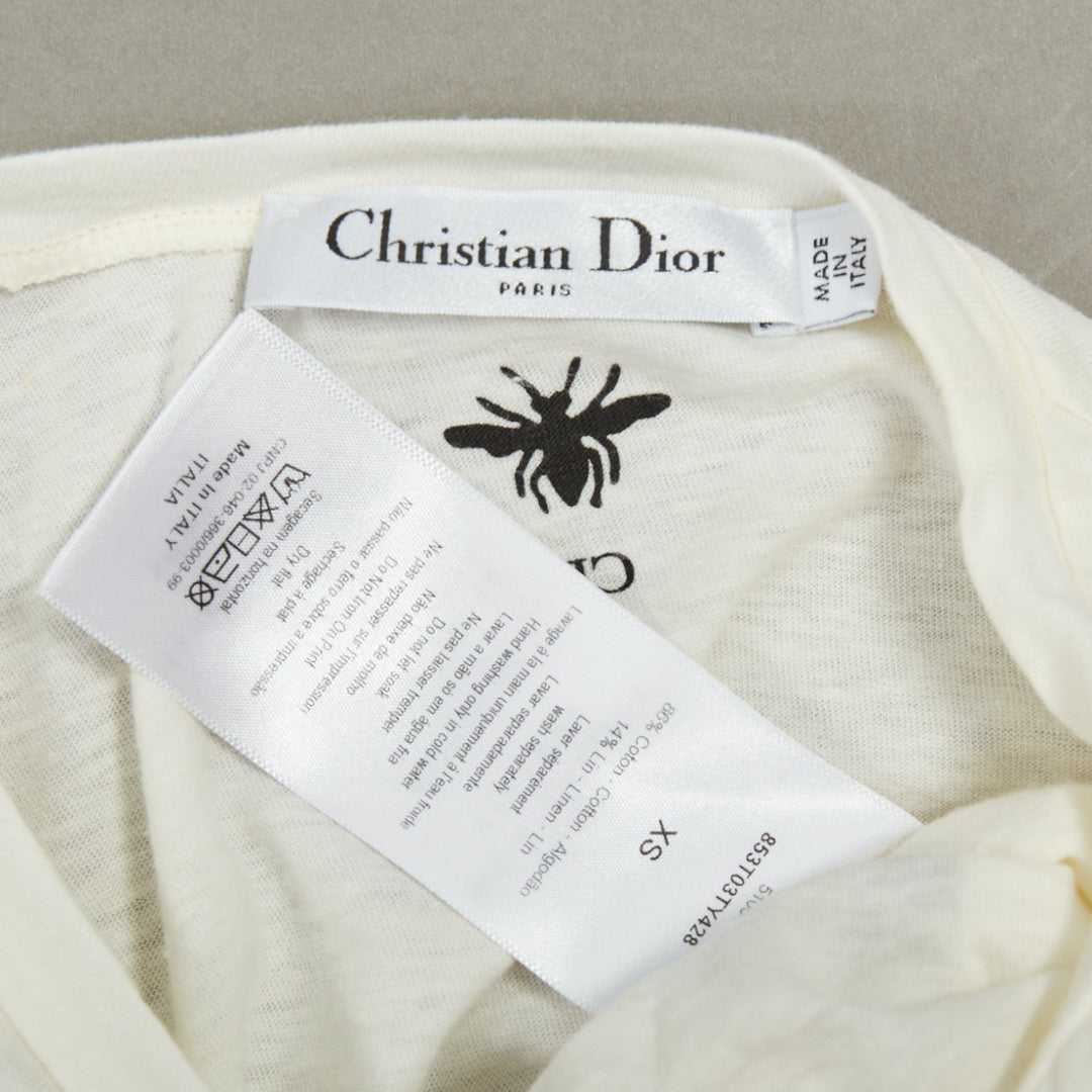 CHRISTIAN DIOR 2018 Runway Youthquake graphic print cotton linen tshirt XS