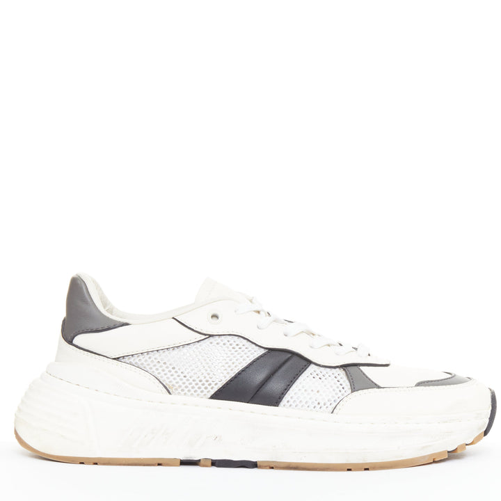 BOTTEGA VENETA 2020 Speedster white black mesh calfskin chunky sneakers EU42