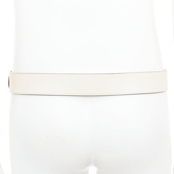 GUCCI Marmont gold GG buckle cream cowhide leather wide belt 95cm