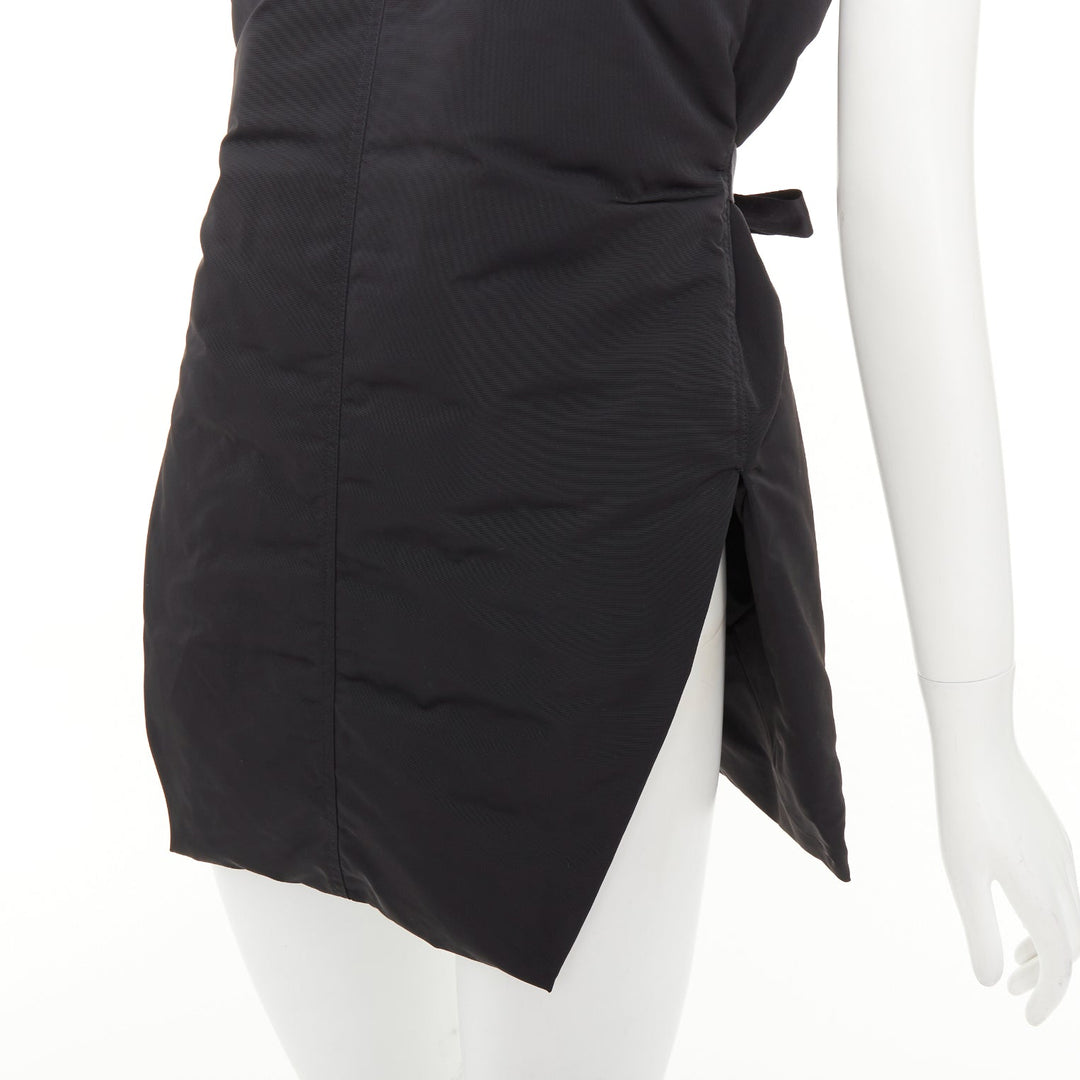 RICK OWENS black padded quilted high neck side slit casual tunic vest IT40 S