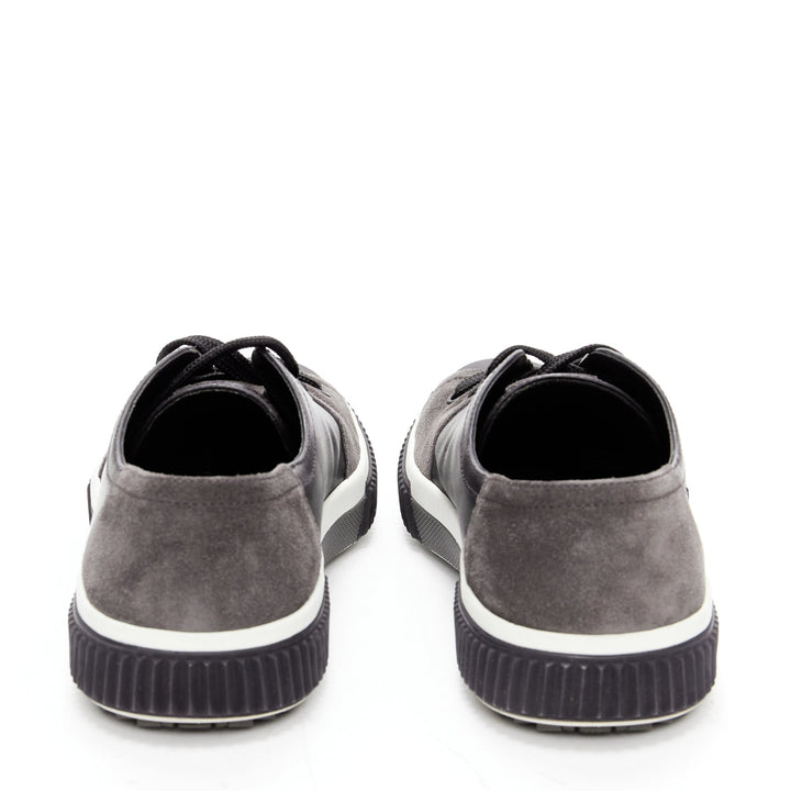 PRADA Stratus black grey suede leather low top sneakers UK5.5 EU39.5