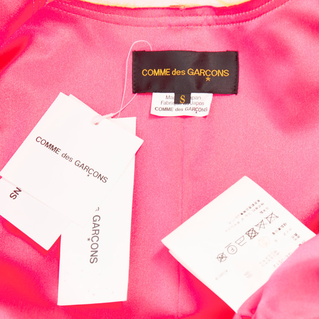 rare COMME DES GARCONS 2020 Runway fuschia pink structured satin layered coat S