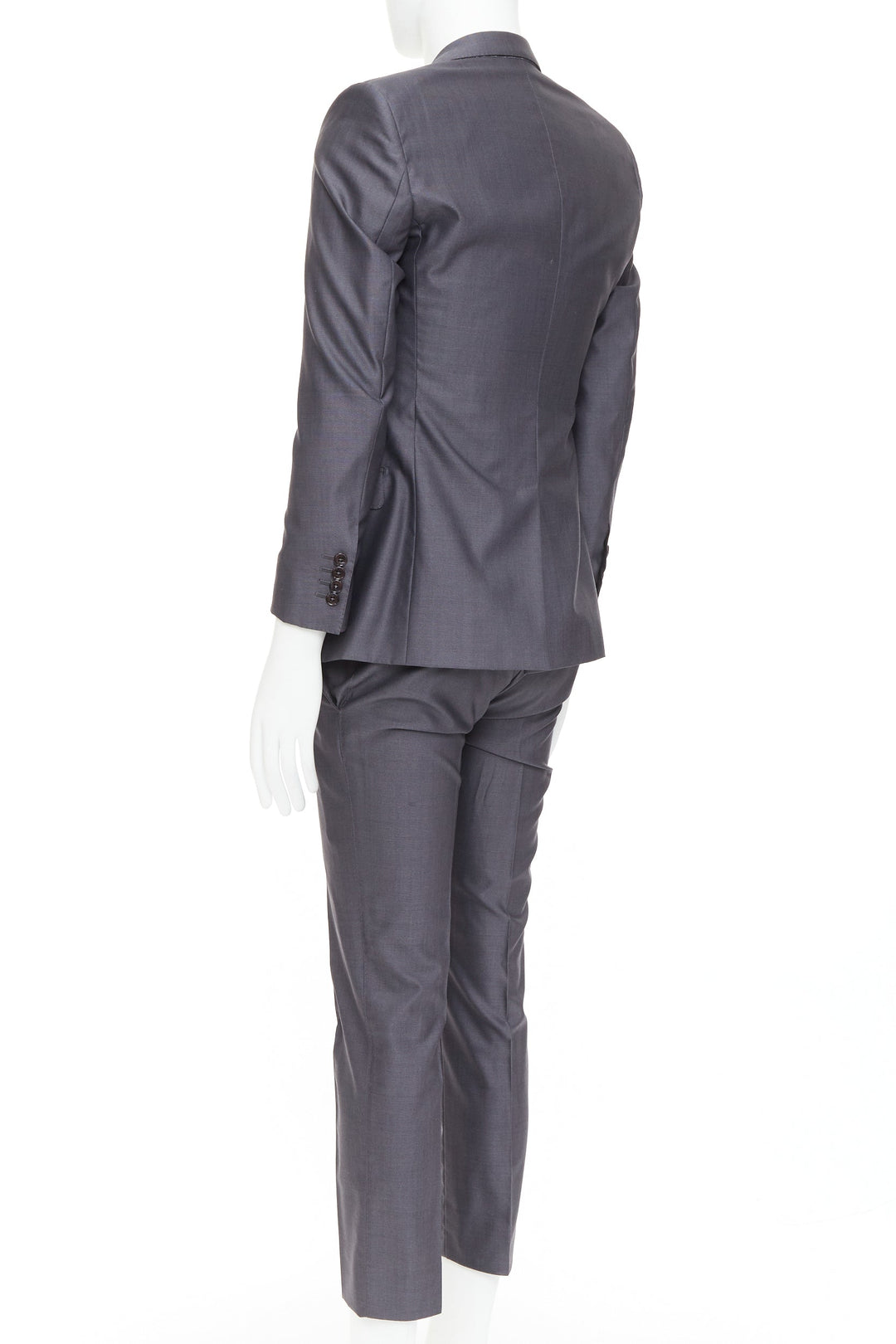 DOLCE GABBANA Martini grey wool silk single breast full canvas 3 pc suit IT44 XS