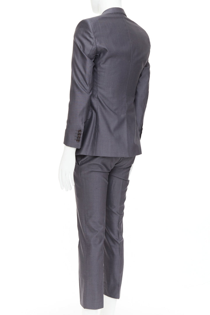 DOLCE GABBANA Martini grey wool silk single breast full canvas 3 pc suit IT44 XS