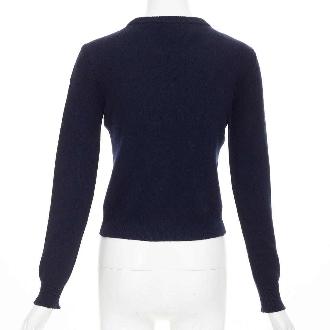 ALBERTA FERRETTI 2019 navy gold cashmere lurex We Come From Stars sweater IT38