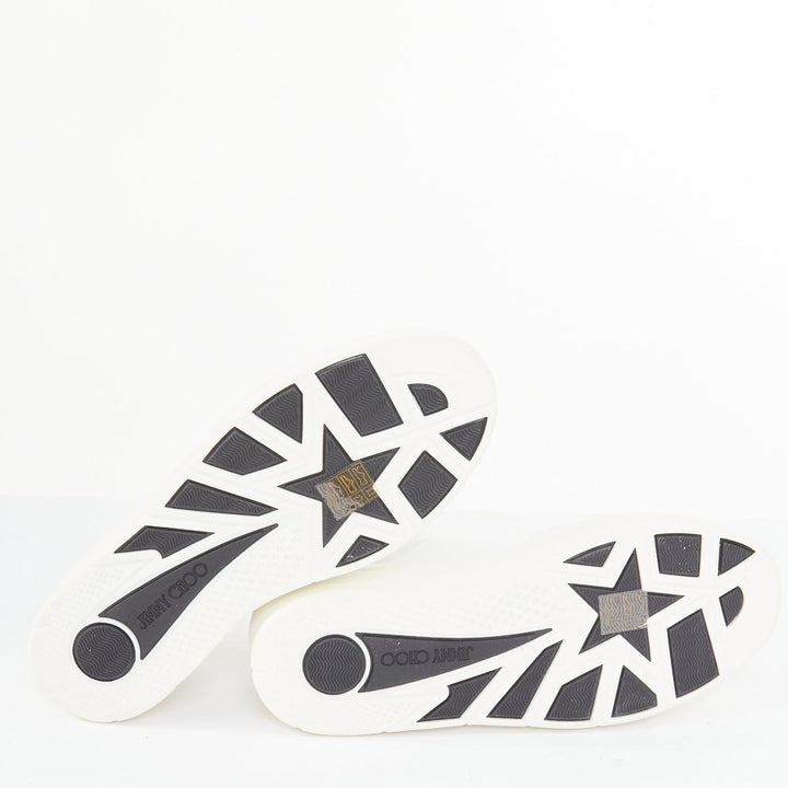 JIMMY CHOO Hawaii Crystal low top calf leather platform white sneakers EU39