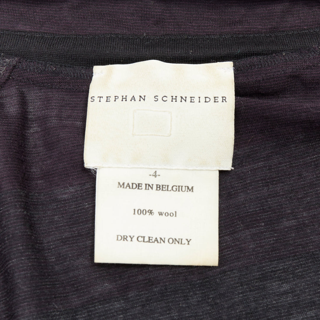 STEPHEN SCHNEIDER dark grey 100% wool gradient knit cardigan Sz4 M