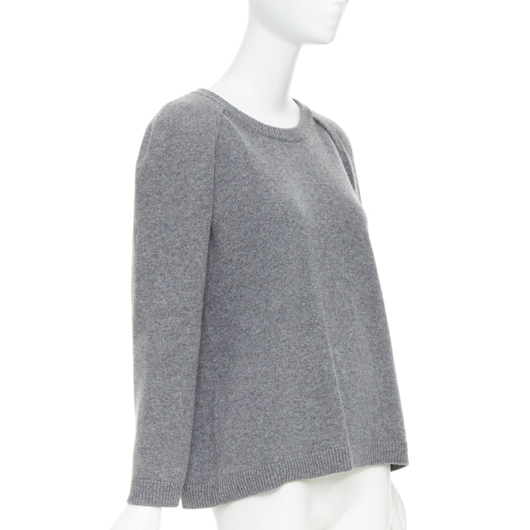 VALENTINO 100% cashmere grey cape back pullover sweater L