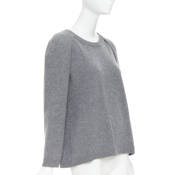 VALENTINO 100% cashmere grey cape back pullover sweater L