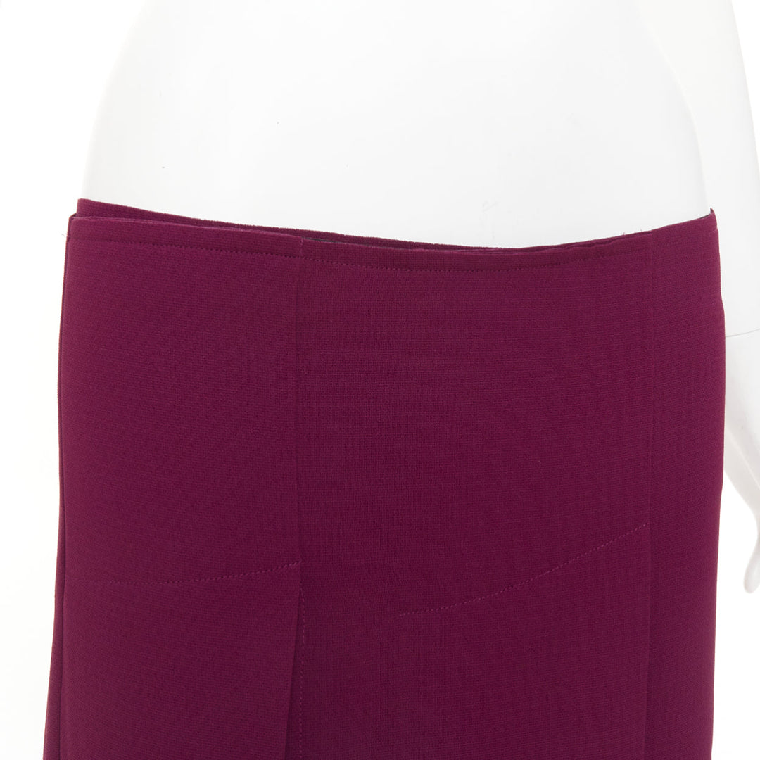COMME DES GARCONS 1998 Vintage burgundy layered darted pleat self wrap skirt S