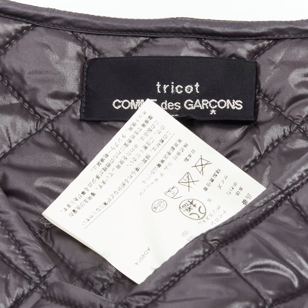 COMME DES GARCONS TRICOT 2014 black quilted nylon voluminous mou mou dress S