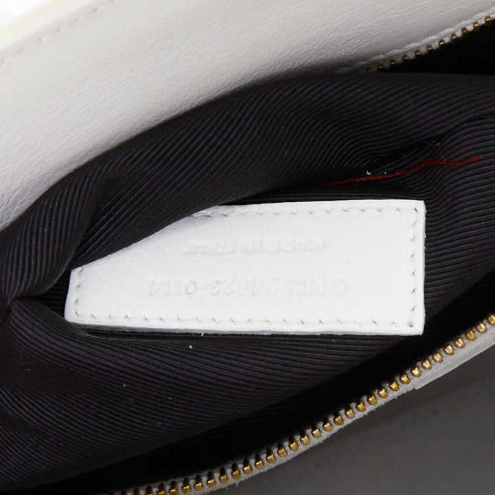 SAINT LAURENT Sac du Jour Small white grained leather executive tote bag