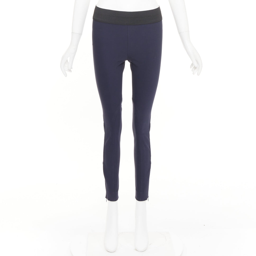 STELLA MCCARTNEY navy cotton blend elastic waist legging pants IT 38 XS