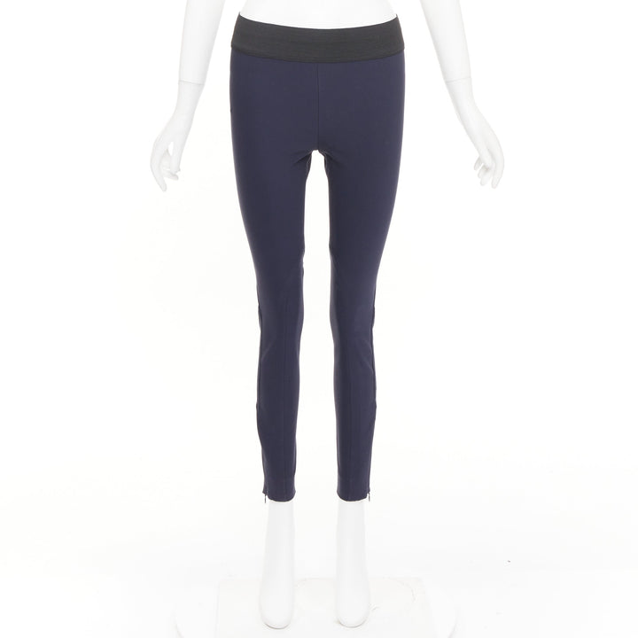 STELLA MCCARTNEY navy cotton blend elastic waist legging pants IT 38 XS