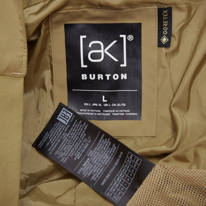 BURTON AK Freebird GORE-TEX 3L Stretch beige nylon snowboard bib pants L