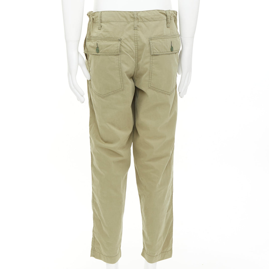 COMME DES GARCONS GANRYU 2016 khaki green cotton tapered baker pants M
