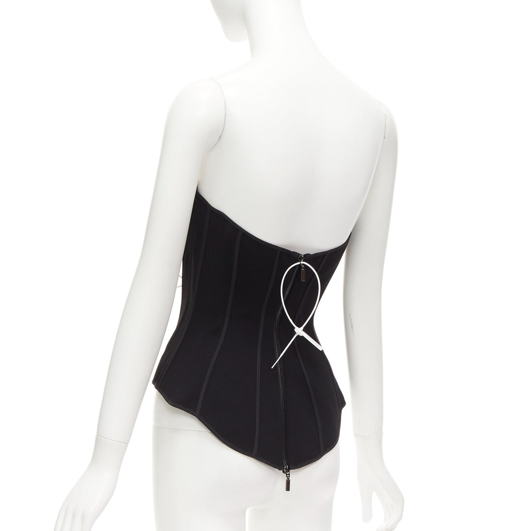 MATICEVSKI 2022 Fable Bustier black contour seam boned corset top AUS10 M
