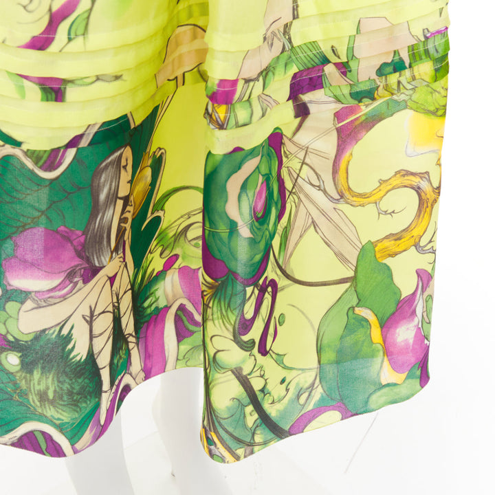 rare PRADA JAMES JEAN 2008 Runway Fairy green silk organza full skirt set IT40 S