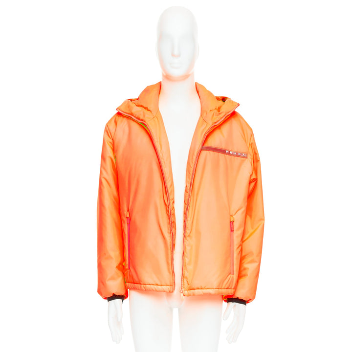 PRADA 2018 Linea Rossa Primaloft neon orange puffer M Kanye West