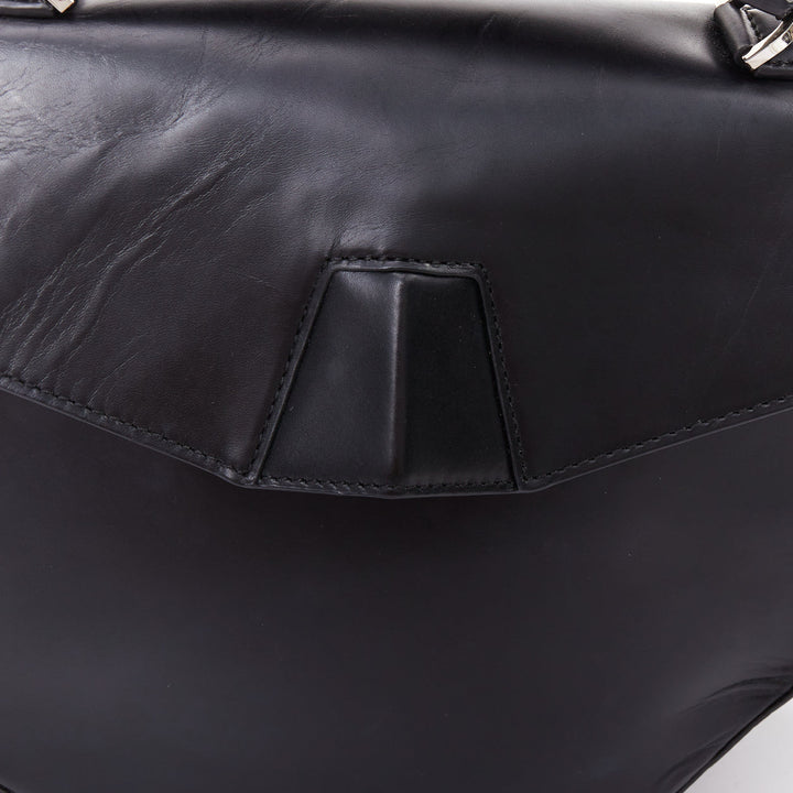 ALEXANDER WANG Devere black rabbit fur trim geometric structural bag