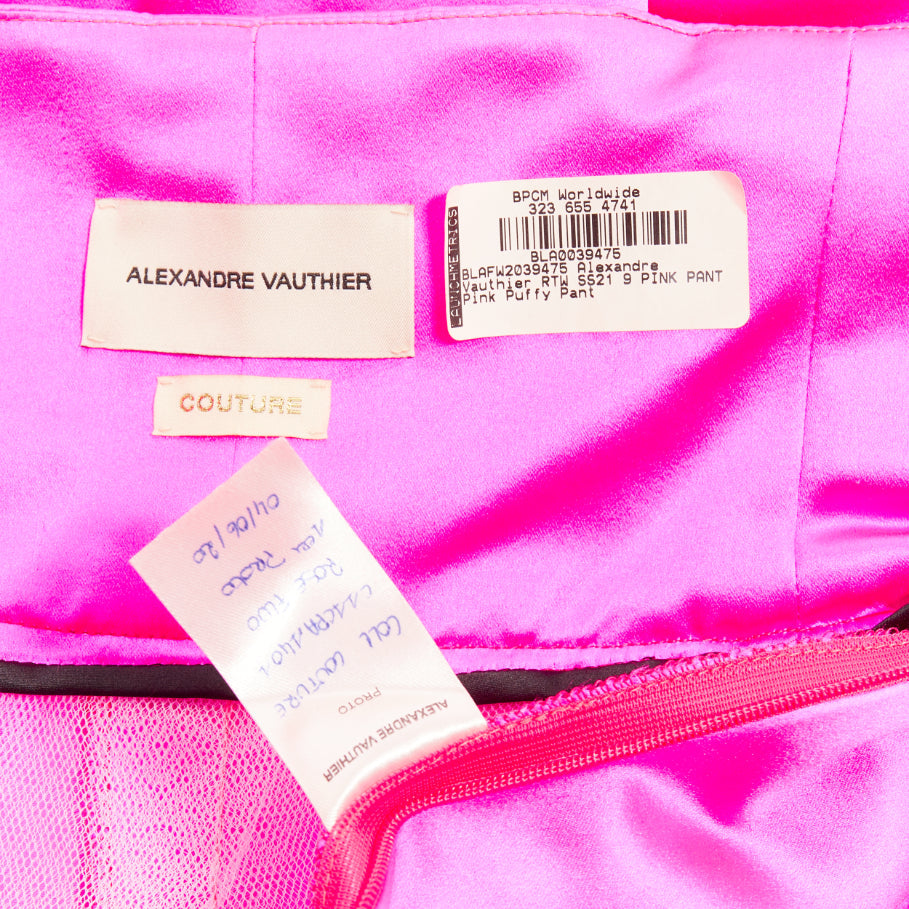 ALEXANDRE VAUTHIER SS2021 pink high waisted tulle structured puffy harem pants