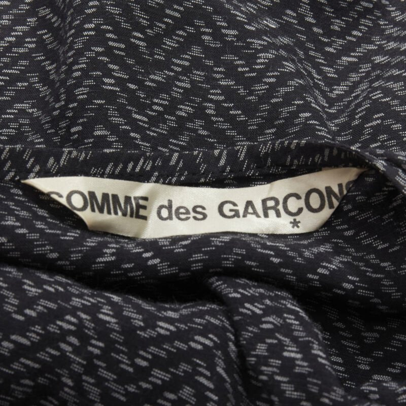 COMME DES GARCONS 1980's Vintage grey chevron asymmetric draped cocoon dress