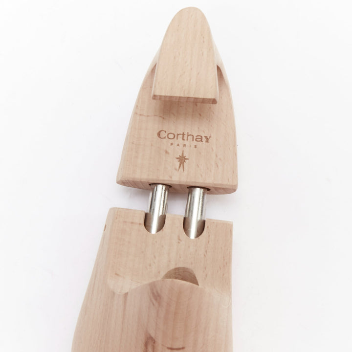 CORTHAY beige wooden logo shoe tree pair UK8 EU42