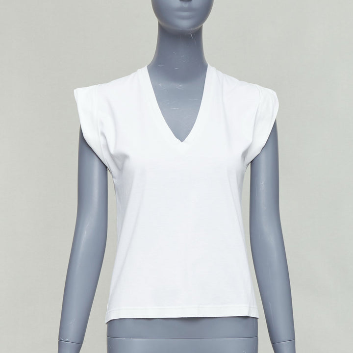 ISABEL MARANT white cotton layered sleeveless V neck top S