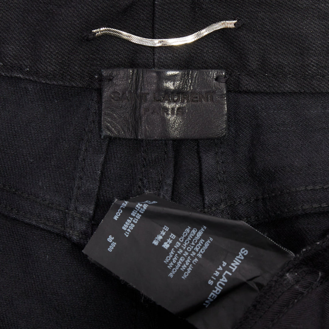 SAINT LAURENT 2013 D02 M/SK-LW black cotton classic cropped jeans 30"