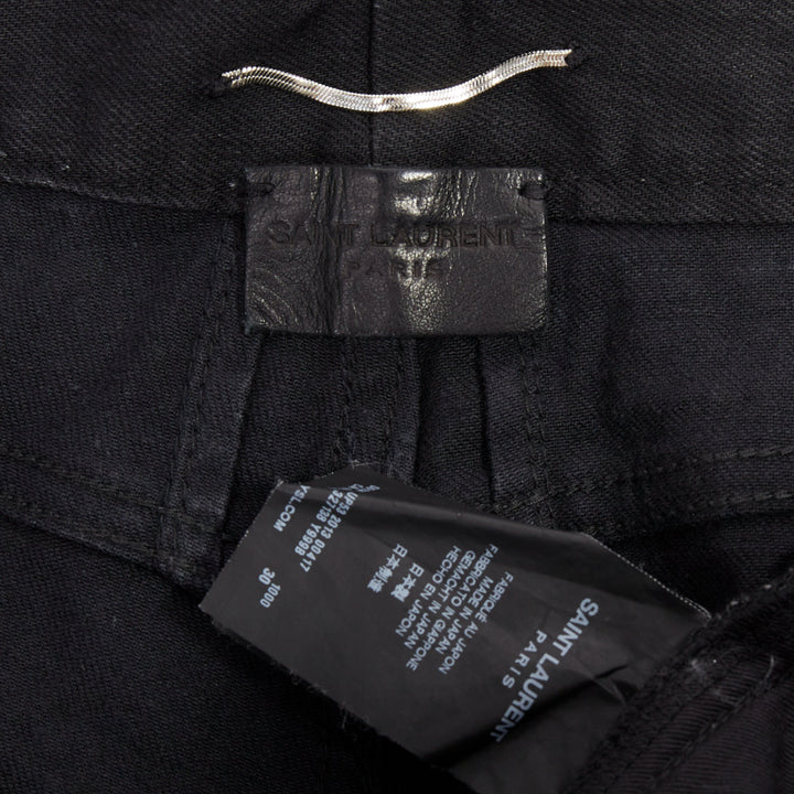 SAINT LAURENT 2013 D02 M/SK-LW black cotton classic cropped jeans 30"