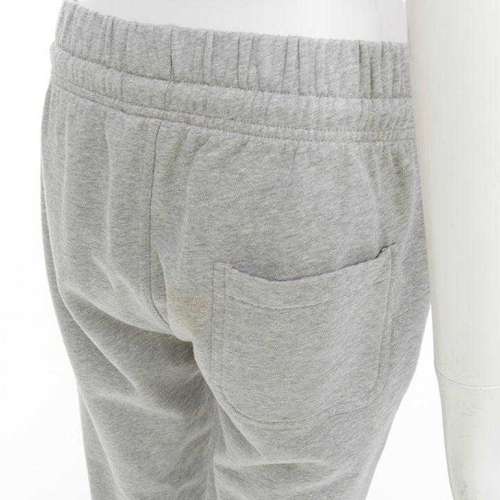 MAISON KITSUNE grey cotton fox badge tapered jogger sweat pants XS