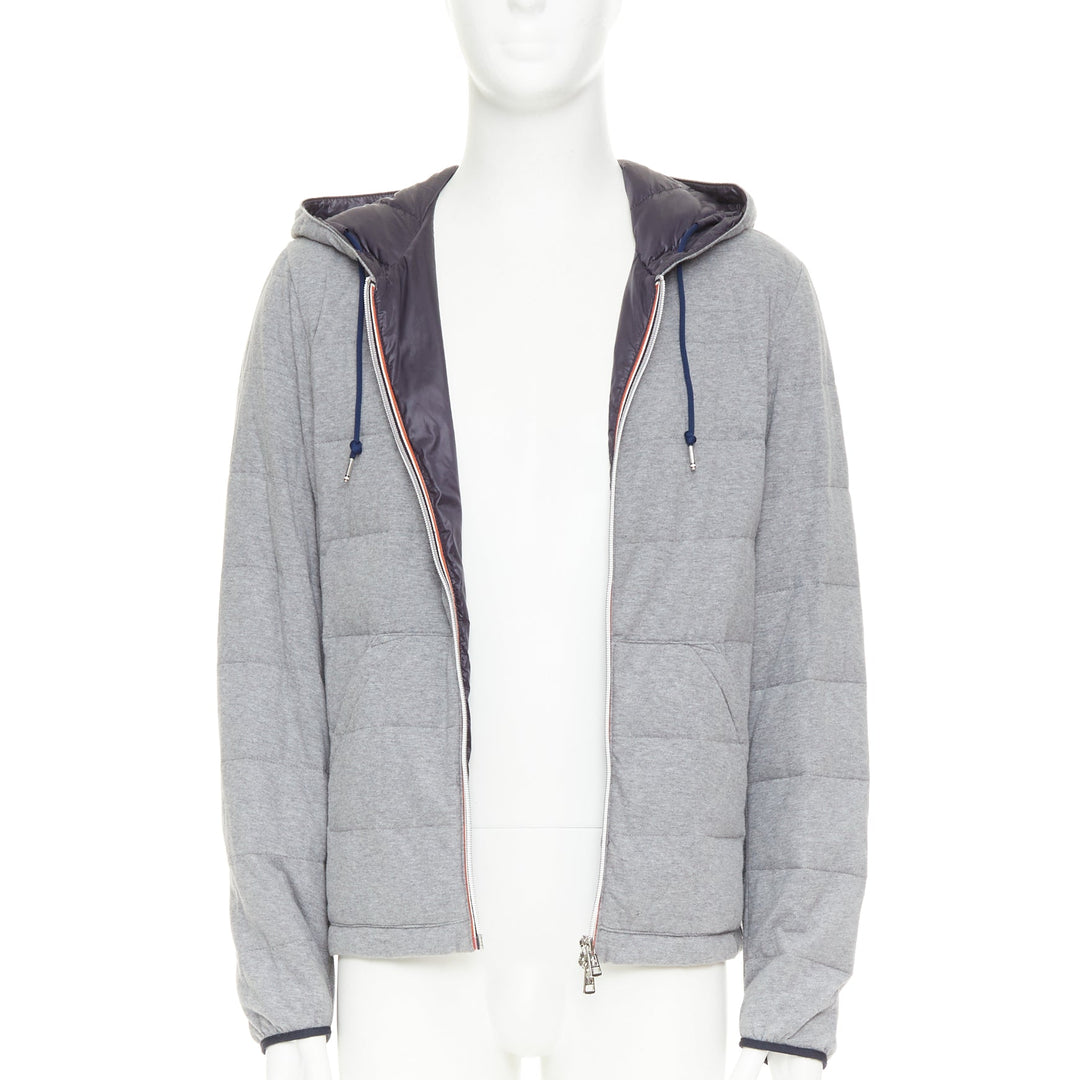MONCLER Leford Giubbotto Norme Afnor G32-003 grey cotton padded jacket Sz.3 L