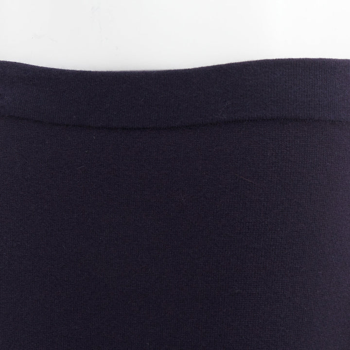 MICHAEL KORS COLLECTION navy knit black ostrich feather sequin embellished skirt