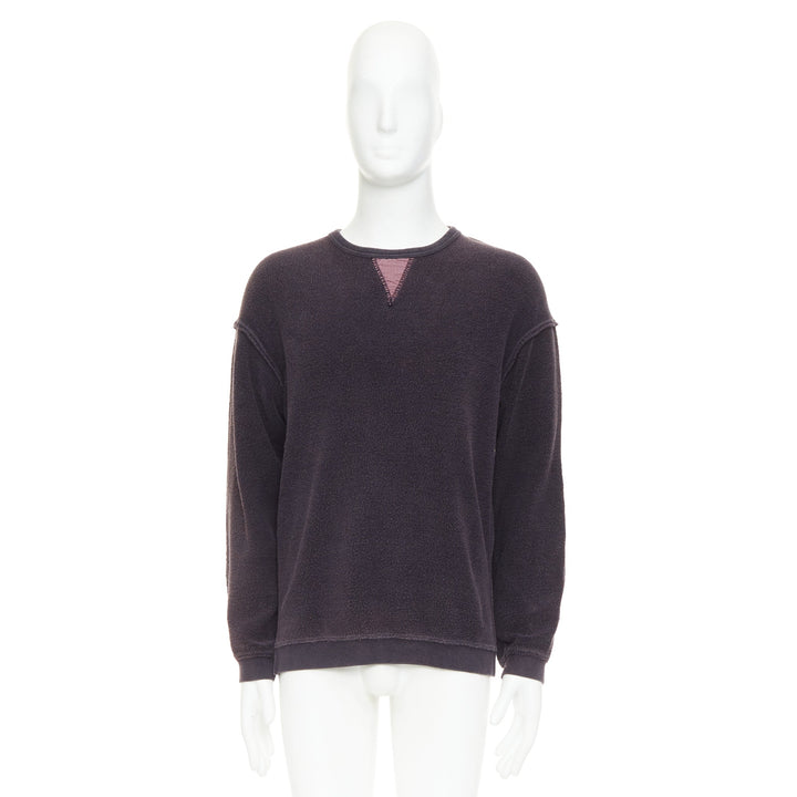 NVY Nick Wooster United Arrow Reversed purple textured inside out wash sweater S