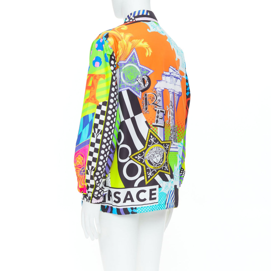 VERSACE 2020 Runway Pop Temple print nylon windbreaker shirt jacket EU50 L