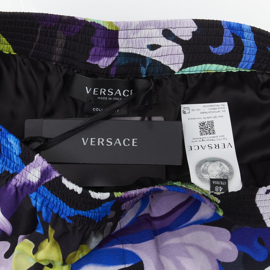 VERSACE 2021 Runway Baroccoflage floral baroque wide shorts IT46 S