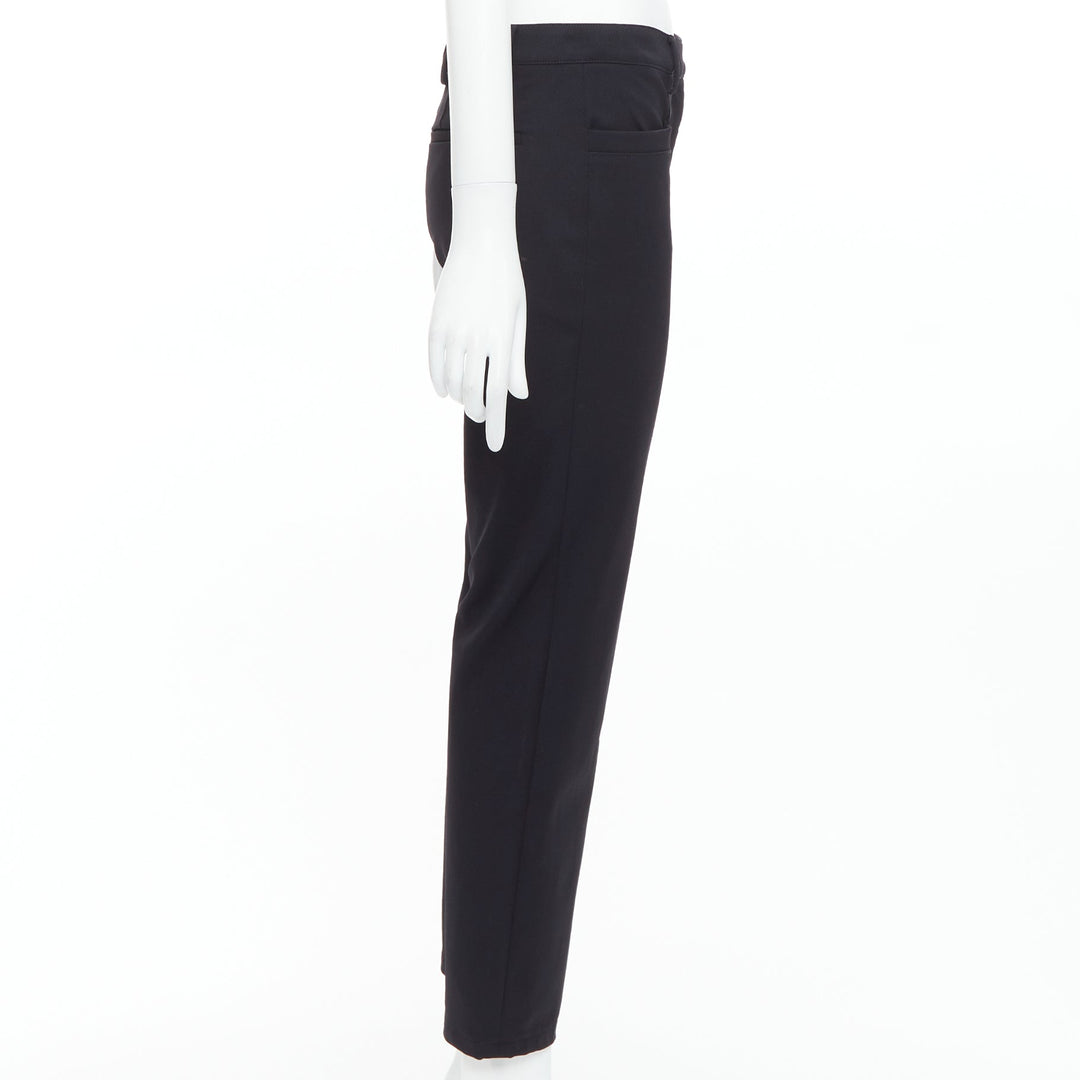 PRADA 2015 black twill horizontal pockets tapered trousers IT40 S