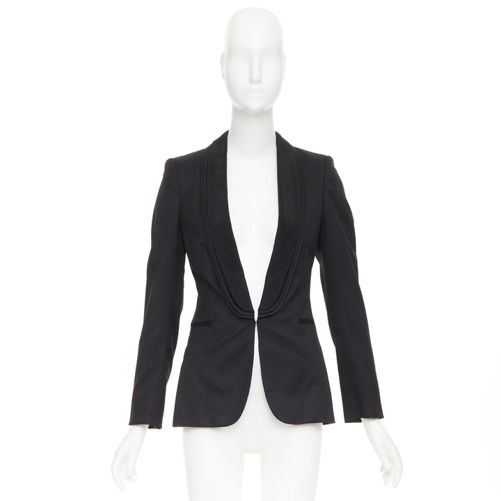 STELLA MCCARTNEY 2014 black wool layered shawl collar tuxedo blazer IT36A XXS