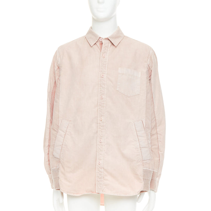 SACAI 2024 dirty pink garment dye ripstop nylon twill bomber shirt hybrid JP3 L