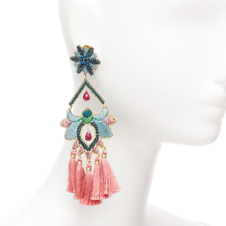 Female mannequin wearing Mercedes Salazar Pink Metal Women Jewelry Earring in Size  | Available at JHROP