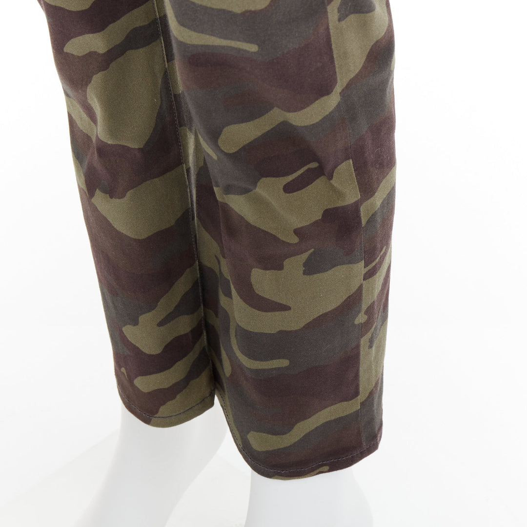 DIOR HOMME green Army Camouflage skinny denim cropped jeans 30"