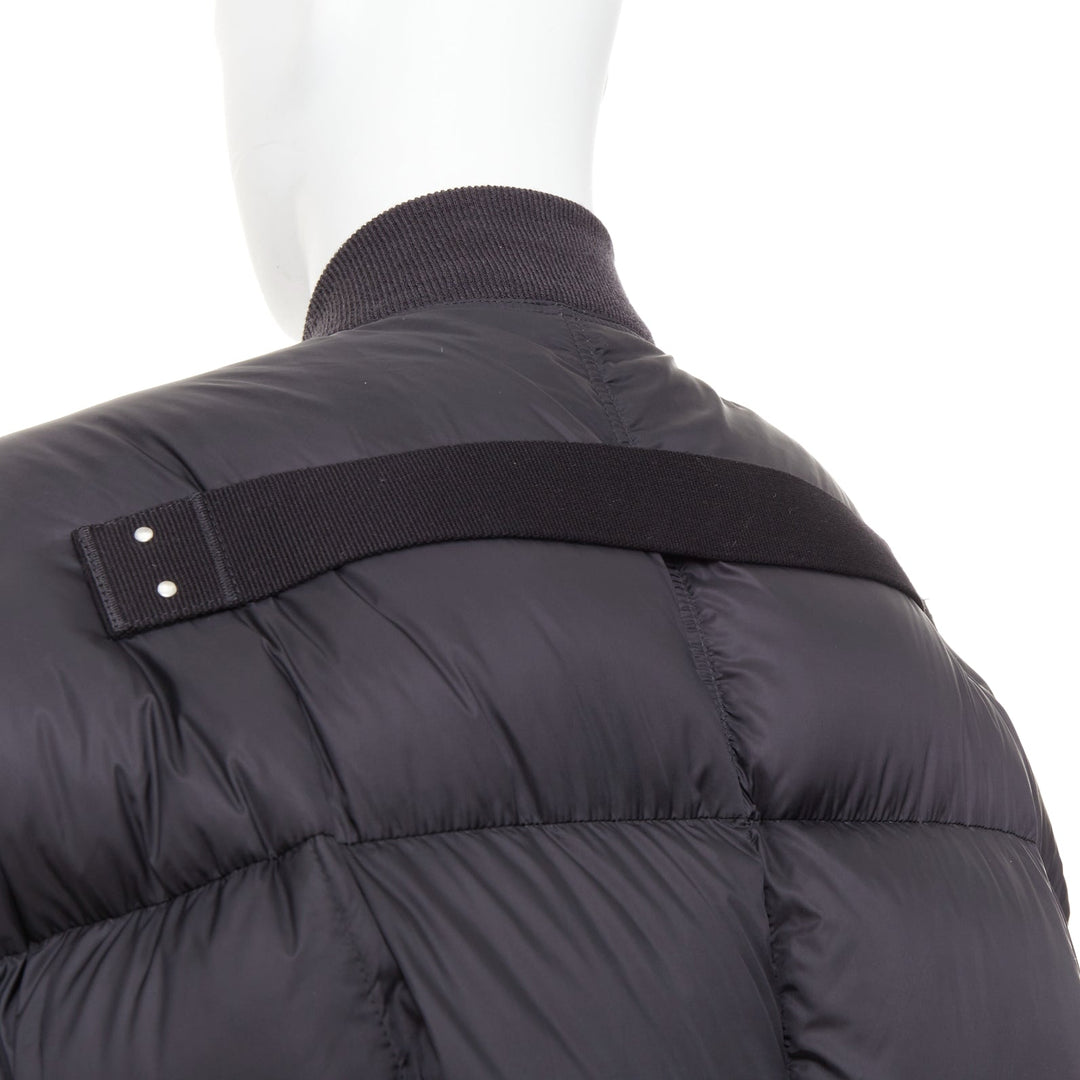 RICK OWENS 2022 Strobe black goose down oversized cocoon boxy puff bomber IT48 M