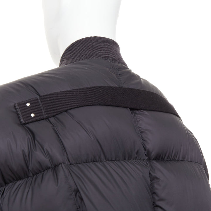 RICK OWENS 2022 Strobe black goose down oversized cocoon boxy puff bomber IT48 M