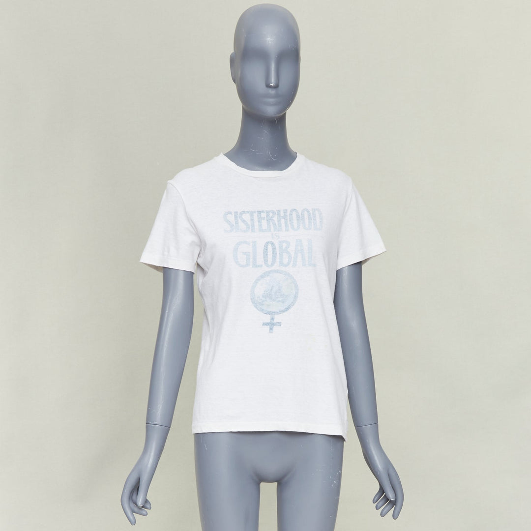 CHRISTIAN DIOR 2019 Sisterhood is Global off white cotton linen slogan shirt