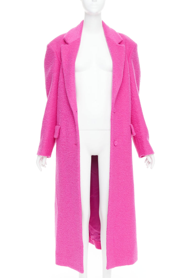 VALENTINO 2022 Runway PPInk hot pink wool blend long coat IT44 L