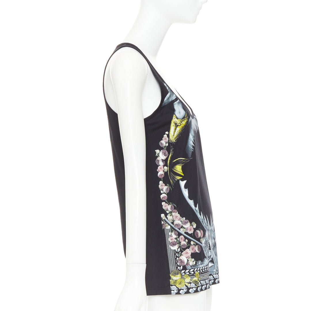 GIVENCHY Riccardo Tisci 2014  Shark and Mermaid black cottoncoop tank top M