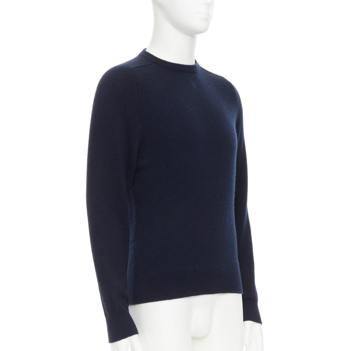 SAINT LAURENT 2015 100% cashmere navy crew neck pullover sweater M