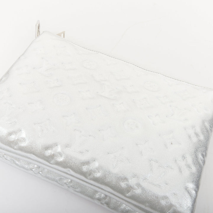 LOUIS VUITTON 2021 Runway Coussin PM silver monogram lambskin crossbody bag