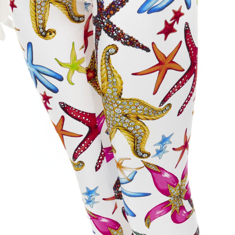 VERSACE Kids Tresor De La Mer print Greca leggings 12A XS