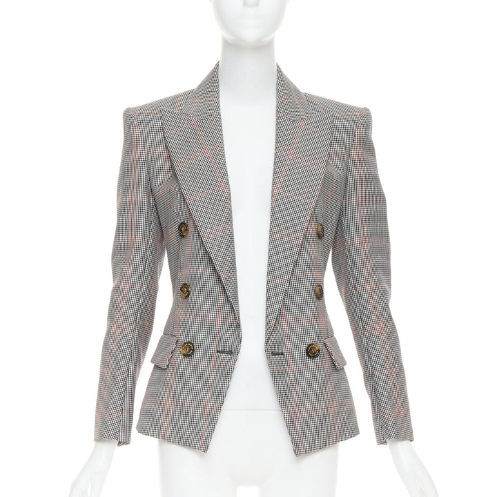 ALEXANDRE VAUTHIER COUTURE SS2021 Runway grey red plaid double breasted blazer